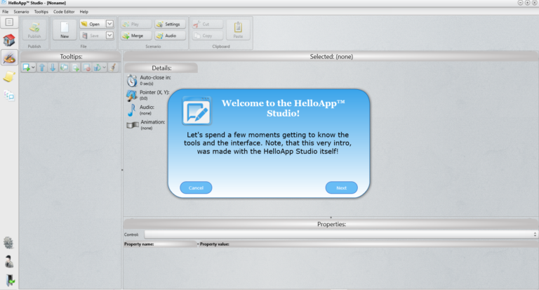 HelloApp Studio: in-app guide 1